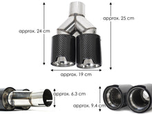 Chrom Carbon Doppel Endrohre 4 Rohr Duplex für BMW 5er F10 F11 535i 535d 2010-2017