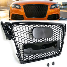 RS4 Optik Front Grill Kühlergrill Wabengrill Schwarz für AUDI A4 B8 8K S4 Limo Avant 2007-2011 fg88
