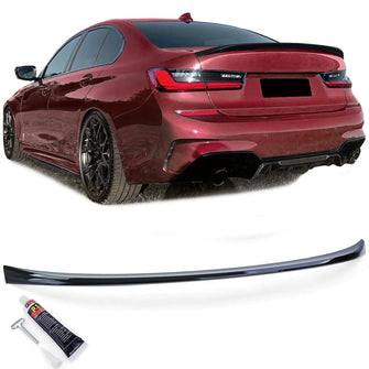Schwarz Glanz Heckspoiler Spoiler Lippemit ABE Passend für BMW 3er G20 Limo ab18