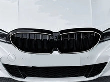 LED Kühlergrill Grill Frontgrill Schwarz Doppelsteg für BMW 3er G20 G21 2019-2022 vor LCI