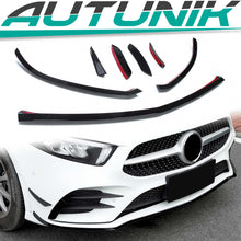 Frontansatz Front Splitter Spoiler Schwarz für Mercedes Benz A Kl. W177 V177 AMG Line ab 2018 pz6
