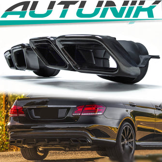 Schwarz Auspuffblenden Endrohre für Mercedes E-Kl. W212 S-Kl. W222 S65 AMG 13+