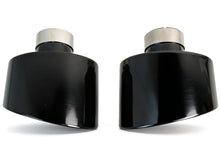 Glänzend Schwarz Endrohr Auspuffblenden Blende für AUDI RS Stoßstange et268