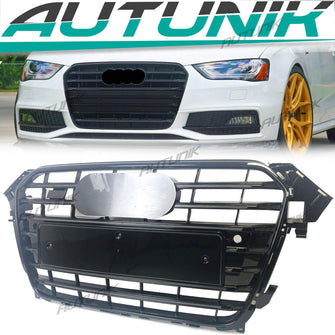 Wabengrill Grill Schwarz für AUDI A4 B8 Kühlergrill B8.5 MODF 2011-2015 fg206