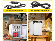 2 In 1 Mini Kühlschrank Tragbarer Getränkekühlschrank AC/DC 10 Liter für Auto Büro Zimmer Camping Outdoor