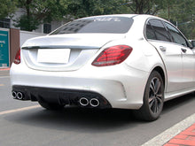 Schwarz Heckdiffusor Chrom Endrohre für Mercedes C Kl. W205 S205 C43 AMG line OHNE ABE 2014-2023