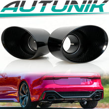 Glänzend Schwarz Endrohr Auspuffblenden Blende für AUDI RS Stoßstange et268