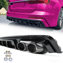 Autunik Schwarz Diffusor Auspuffblenden für AUDI A6 Heckdiffusor S6 C8 Limo Avant S-Line 18+ di92