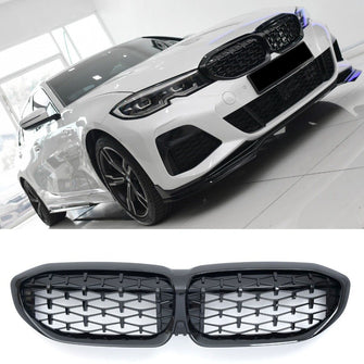 Schwarz Diamant Grill Nieren Kühlergrill Passend für BMW 3er G20 G21 vor-LCI 19-22
