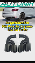 Sport Auspuff Auspuffblenden Endrohre Schwarz für Porsche Cayenne 92A V8 Turbo 2010-2014 et76