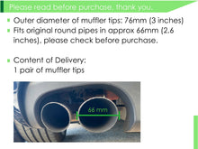 Auspuffblenden Endrohr Abdeckung Endrohrblenden 76mm Schwarz Passend für BMW 3er F30 F31 4er F32 F33 F36