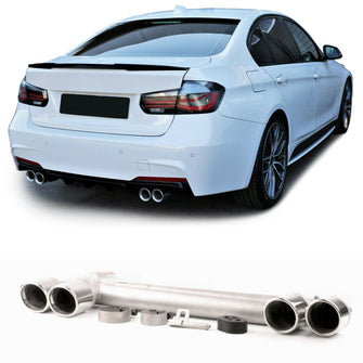 Auspuff Endrohr 4 Rohr Sport Look Umbau Edelstahl Passend für BMW 3er F30 F31 2011-2019