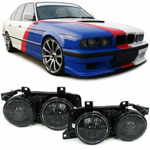 Scheinwerfer mit E-Prüfzeichen Paar Schwarz Passend für BMW 5er E34 7er E32 1988-1995