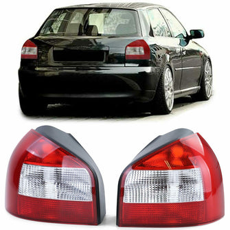 Rückleuchten Rot Weiss Paar Facelift Look für AUDI A3 8L VFL 1996-2000