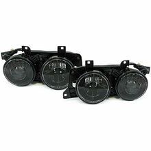 Scheinwerfer mit E-Prüfzeichen Paar Schwarz Passend für BMW 5er E34 7er E32 1988-1995